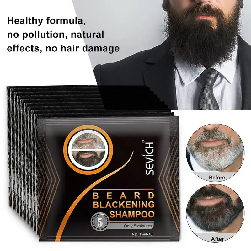 1/3/5PCS 15ml Hair Color 5 Minutes Dye Black Beard Natural Long Lasting Faster Blacken Beard Shampoo Hair Color Products