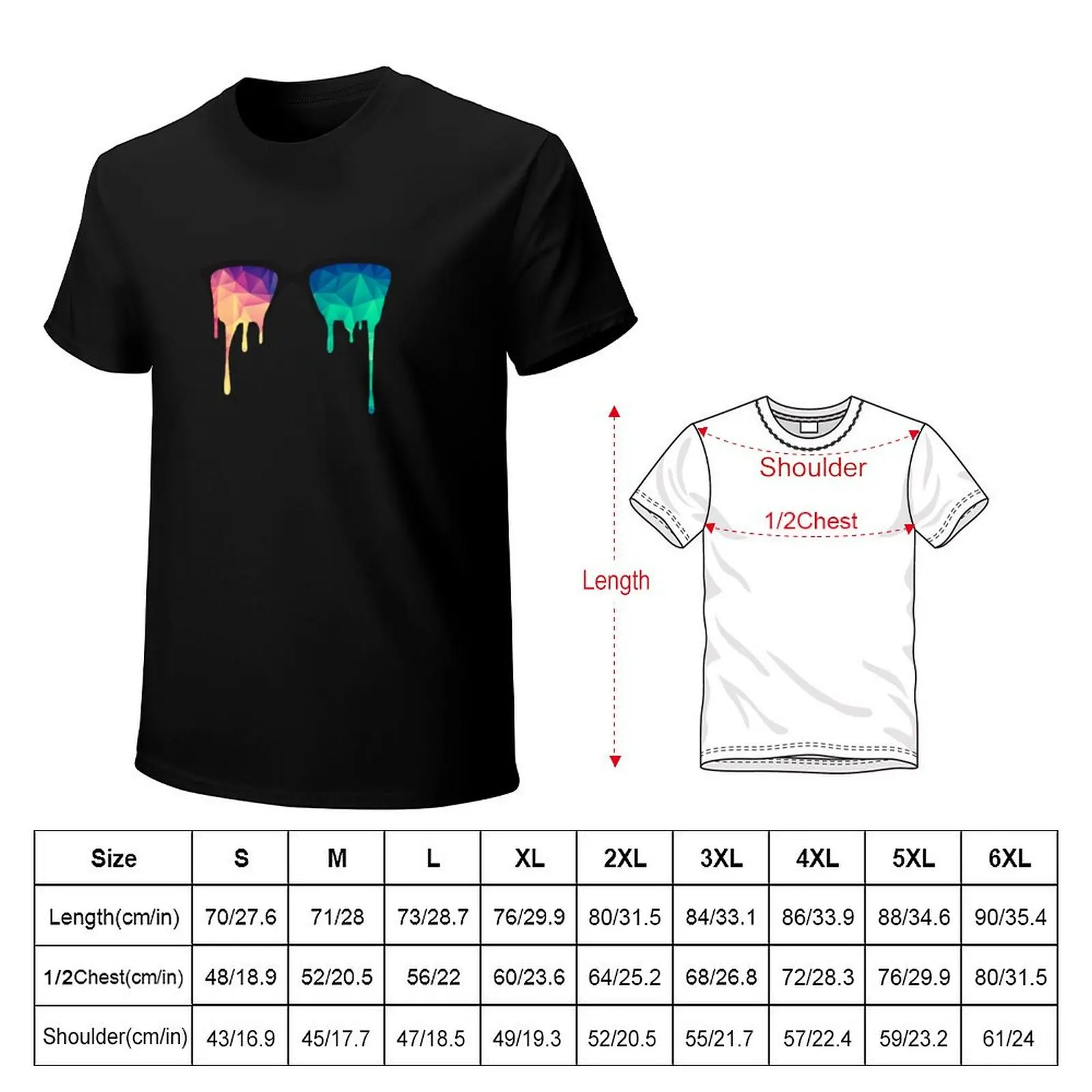 Abstract Polygon Multi Color Cubism Low Poly Triangle Pride / LGBT Design T-Shirt Casual Simple Design Short Sleeve Shirt
