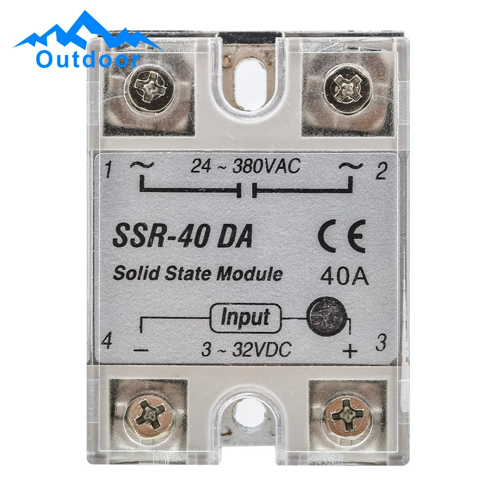 SSR-10DA SSR-25DA SSR-40DA SSR-50DA SSR-60DA SSR-75DA SSR-100DA Solid State Relay Module 3-32V DC Input 24-380V AC Output Relay