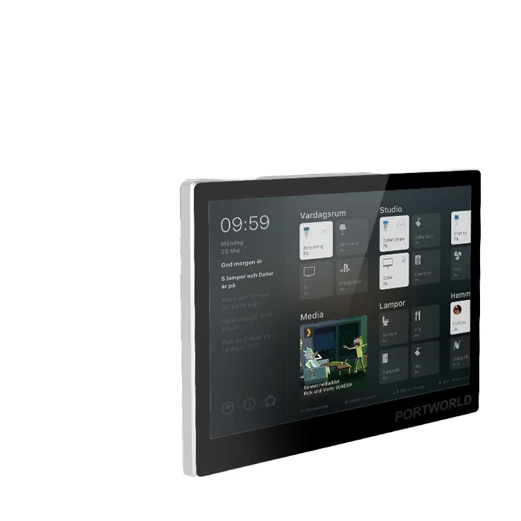 

Portwolrd 10-дюймовый планшет 2 + 32 г Android 13 черного цвета, центральная панель управления, встроенная RS485 RJ45