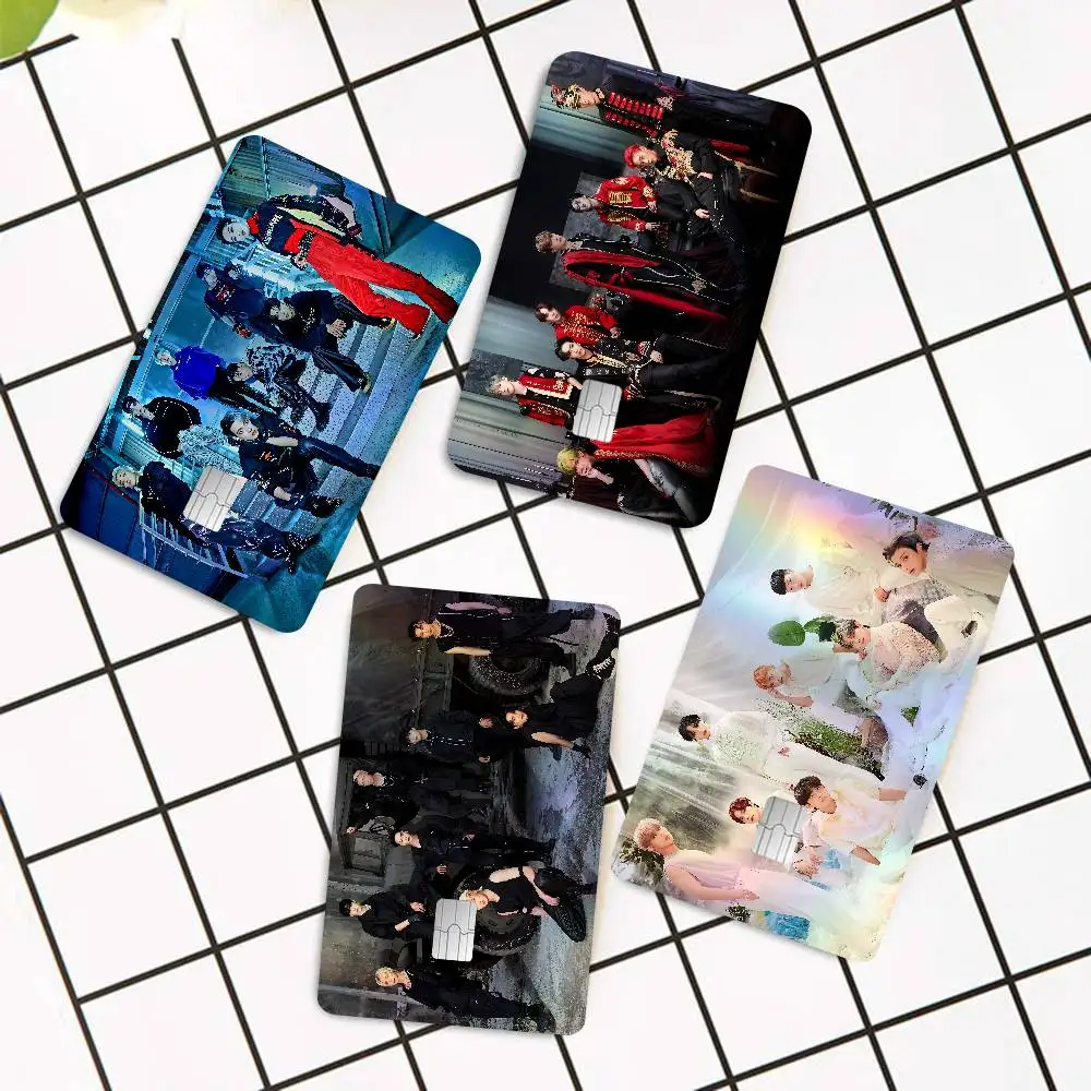 Kpop Hot A-Ateez Singer Minimalist Laser Bank Card Stickers Removable Personal Style Decor