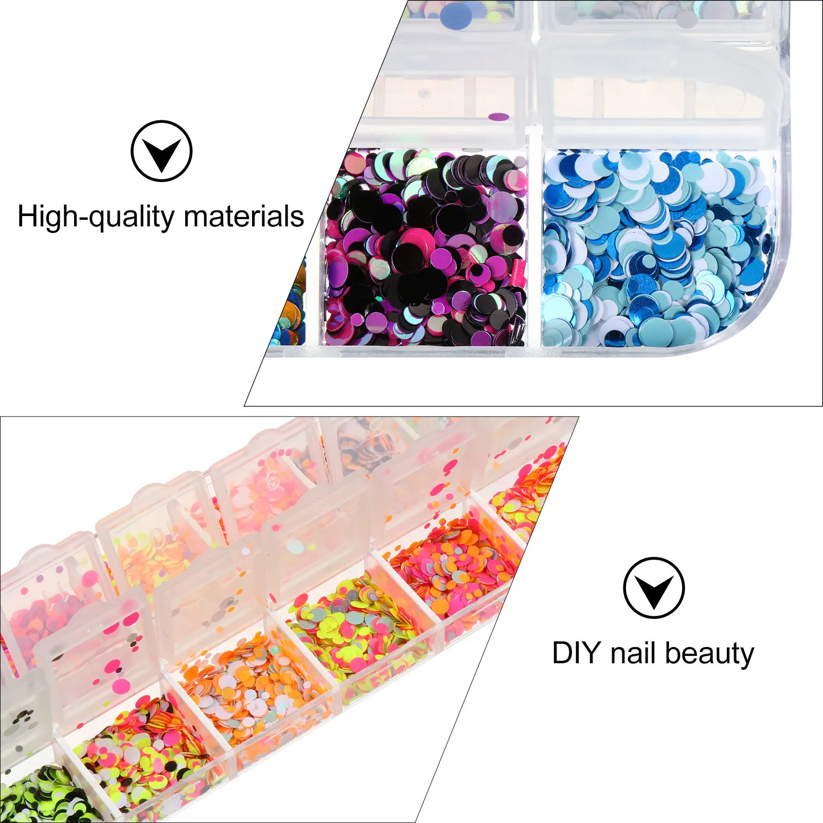 2 Pudełka Brokatowych Naklejek do Zdobienia Paznokci Kreatywne Kształty DIY Akcesoria do Manicure Brokatowe Dekoracje do Paznokci