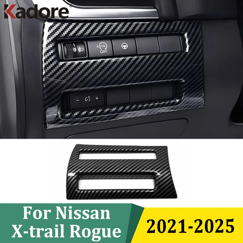 For Nissan Rogue X-trail 2021-2025 Headlight Adjust Switch Buttom Cover Trim Sticker Car Styling Modification Accessories