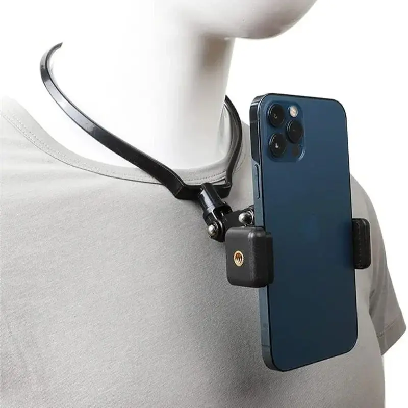 Uniwersalny uchwyt na telefon do noszenia na szyi, regulowany, bez użycia rąk, leniwy stojak, mocowanie do iPhone 15 Pro Max, Samsung, GoPro — zdjęcie 2