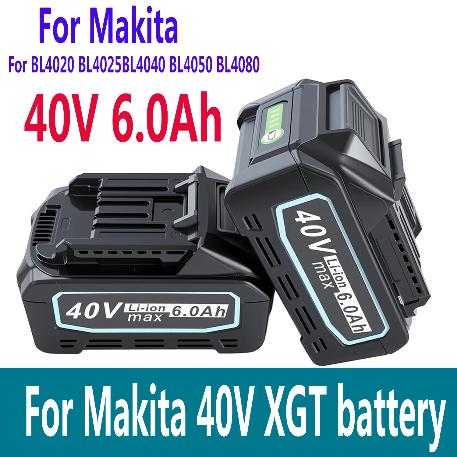 

40 В 6,0 Ач литий-ионный аккумулятор для электроинструментов Makita, сменный аккумулятор для XGT BL4025 BL4040 BL4020 BL4050 BL4060Электрическая дрель-отвертка