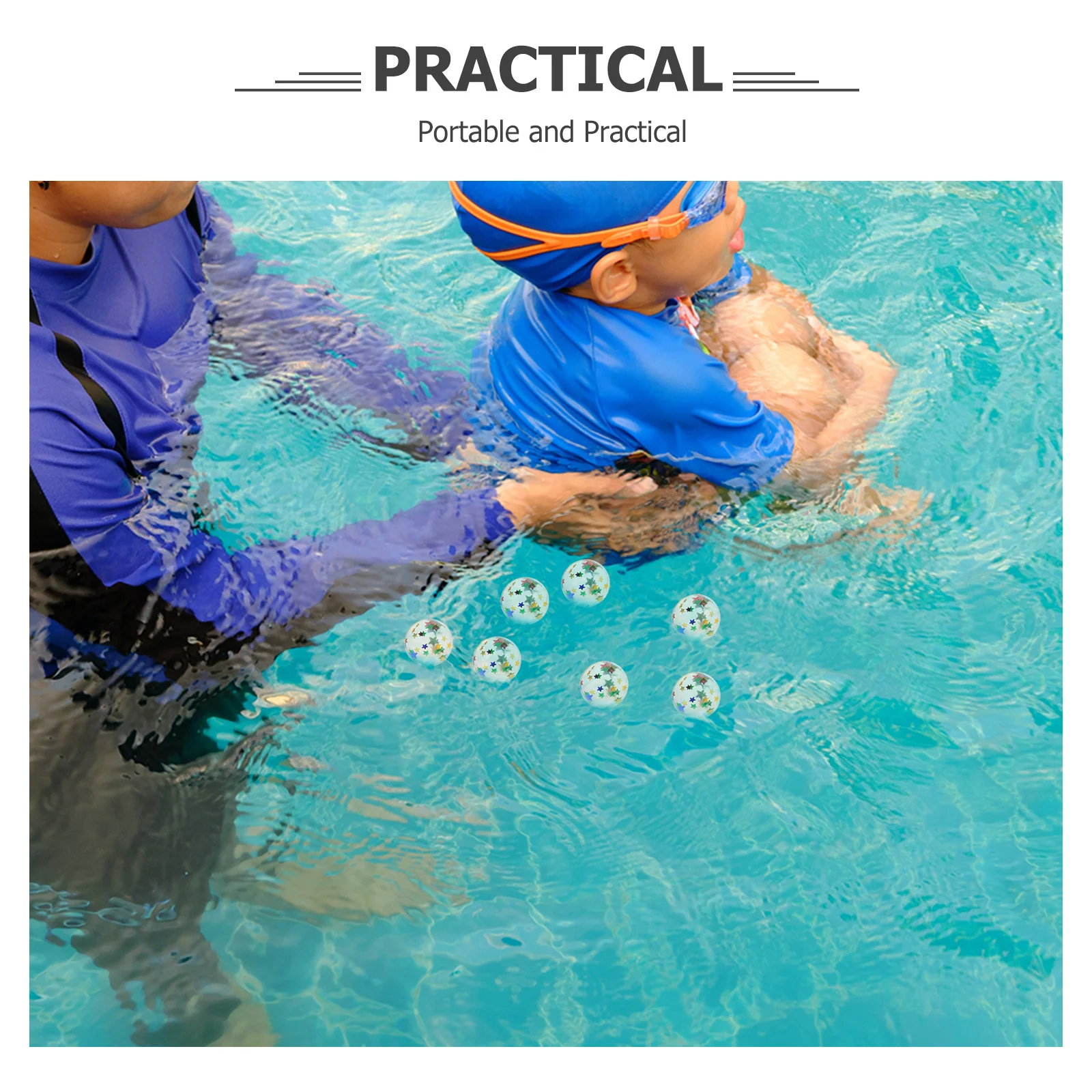 100 Stück schwimmende Bälle, lebendiges Springen, Schwimmbad, Spiele, Sommerspielzubehör, schwimmende Hüpfbälle