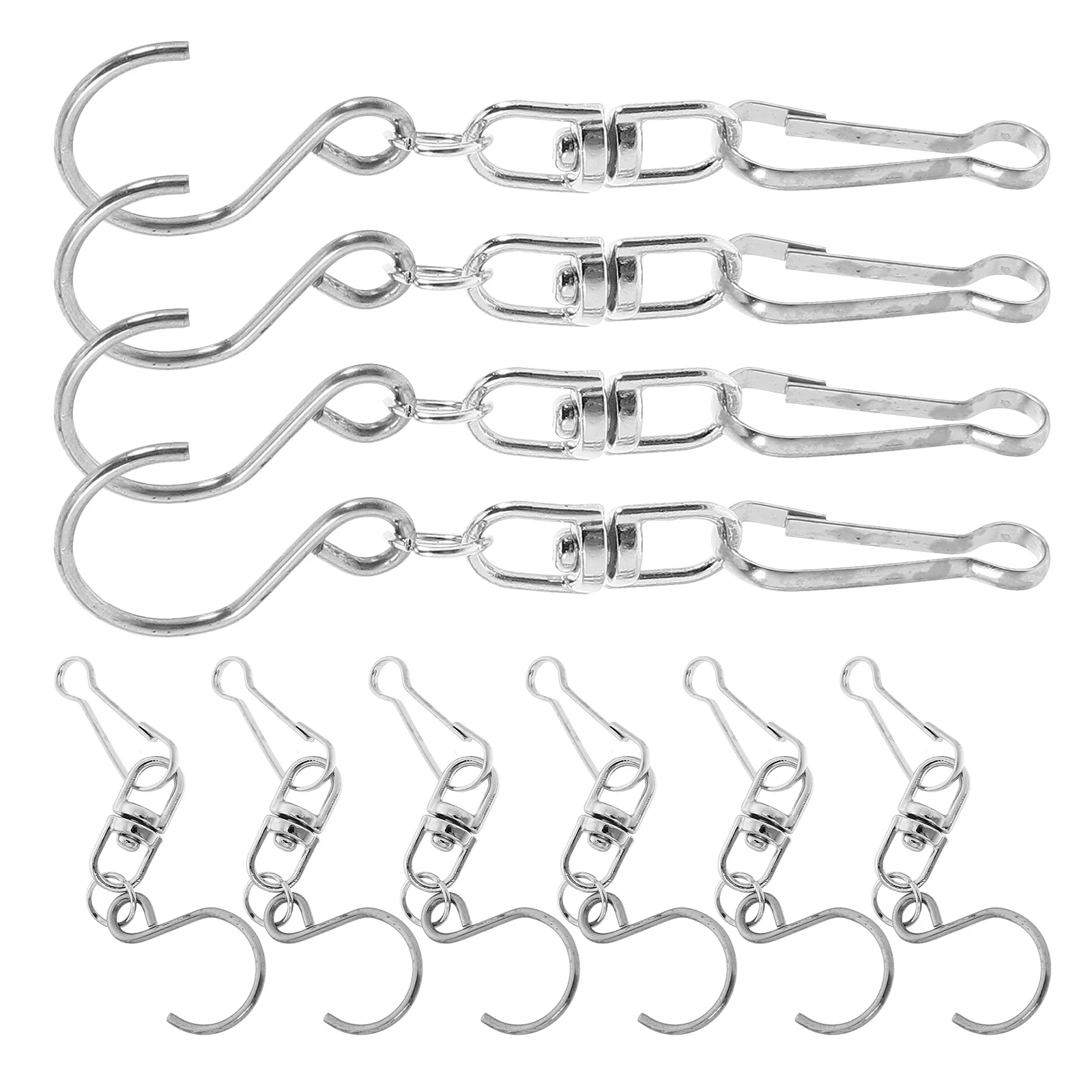 

10Pcs Heavy Duty Wind Chime Rotating Hooks Universal Metal Outdoor Swivel Spinner Hangers Replacement Light Hooks for Gutters