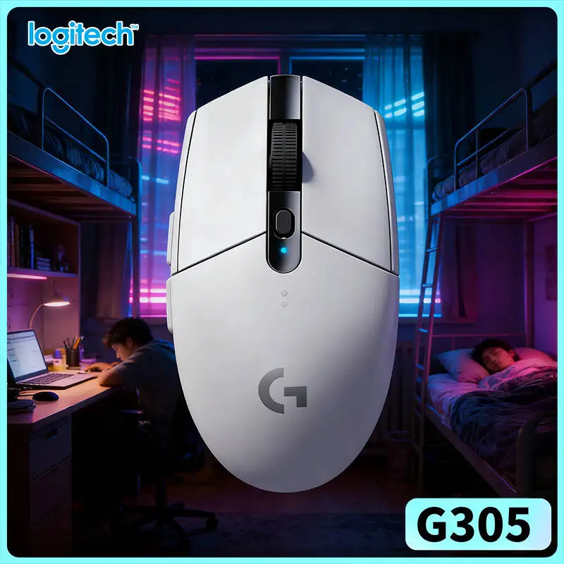 Wireless G305 Gaming Mouse, 12000 DPI HERO High Precision, 6 Programmable Buttons, 250h Battery, Logitech, PC Mac Compatible