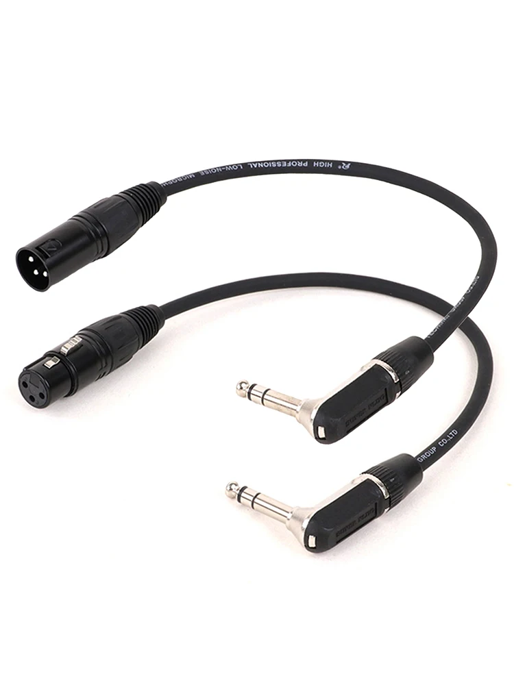 1PC XLR do 1/4 Cal TRS Jack mikrofon Audio kabel wyważony 3Pin XLR żeński/męski pod kątem prostym 6.35MM złącze Stereo przewód mikrofonowy — zdjęcie produktu 7