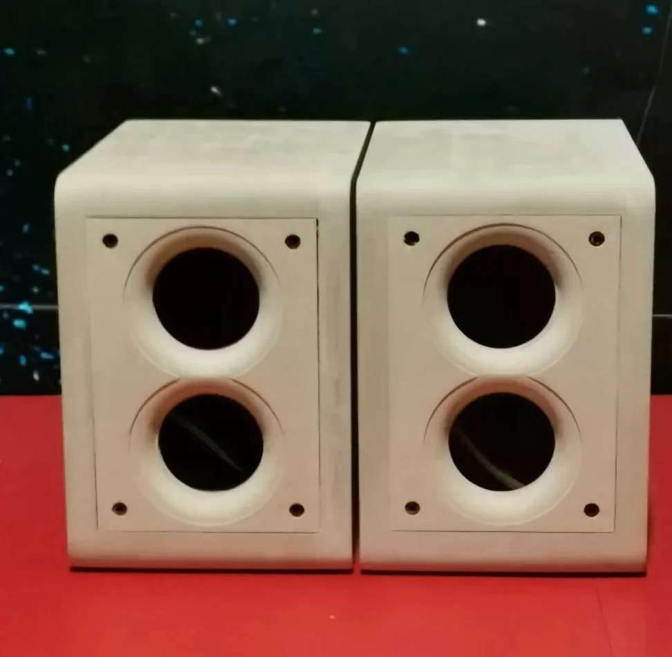 DIY Wooden Speaker Enclosure 2 3 4 Inch Bookshelf Stereo Speaker Empty Cabinet Pair for Desktop Audio