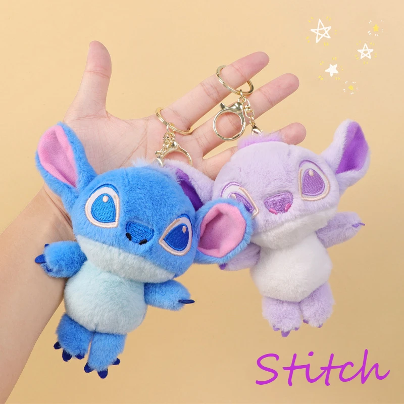 Disney-Porte-clés en peluche Stitch pour filles, jouet en peluche Kawaii, pendentif de sac en peluche mignon, joli cadeau d'anniversaire, CAN o & Stitch Butter Angel