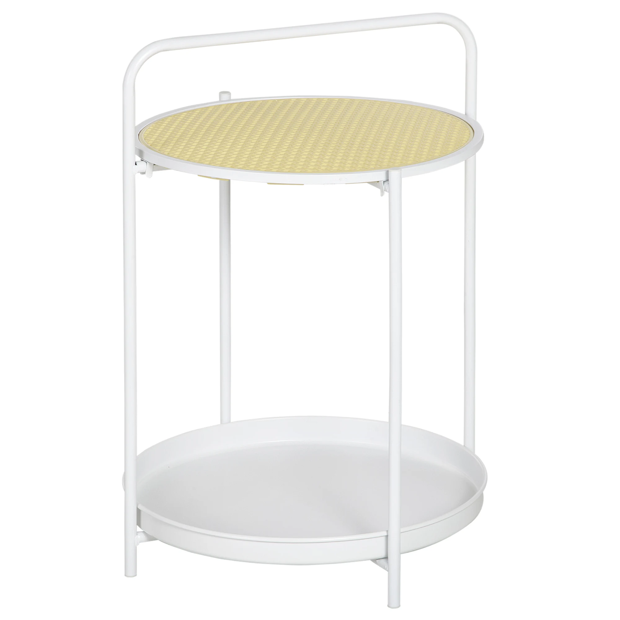 HOMCOM side table with rack rattan plastic removable tray 43,5x42,5x60cm