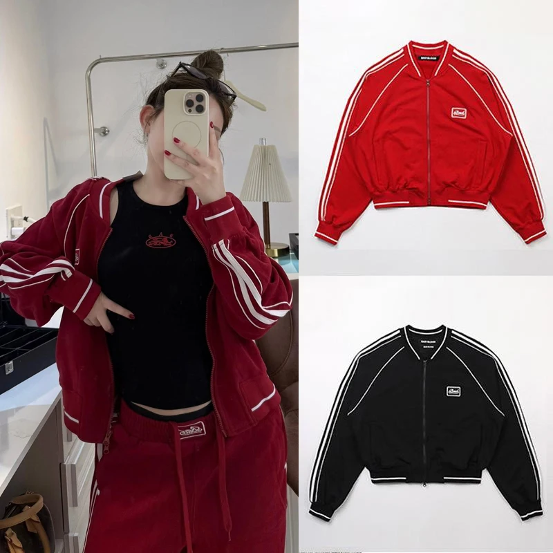 Américain rétro Baseball Jaet fermeture éclair vêtements d'extérieur décontractés hommes femmes coton Ba broderie Faionable ort manteau pour les femmes