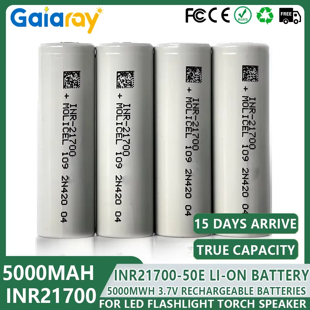 Batterie originale 5000mAh INR21700 21700-50E 3.7V 5000mAh batterie lithium-ion de très grande capacité batteries rechargeables