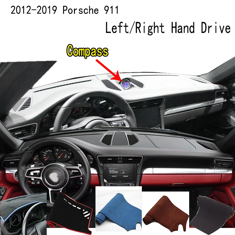 

For 2012-2019 Porsche 911 991 Accessories Dashboard Cover Instrument Panel Dash Mat Dashmat Protective Pad