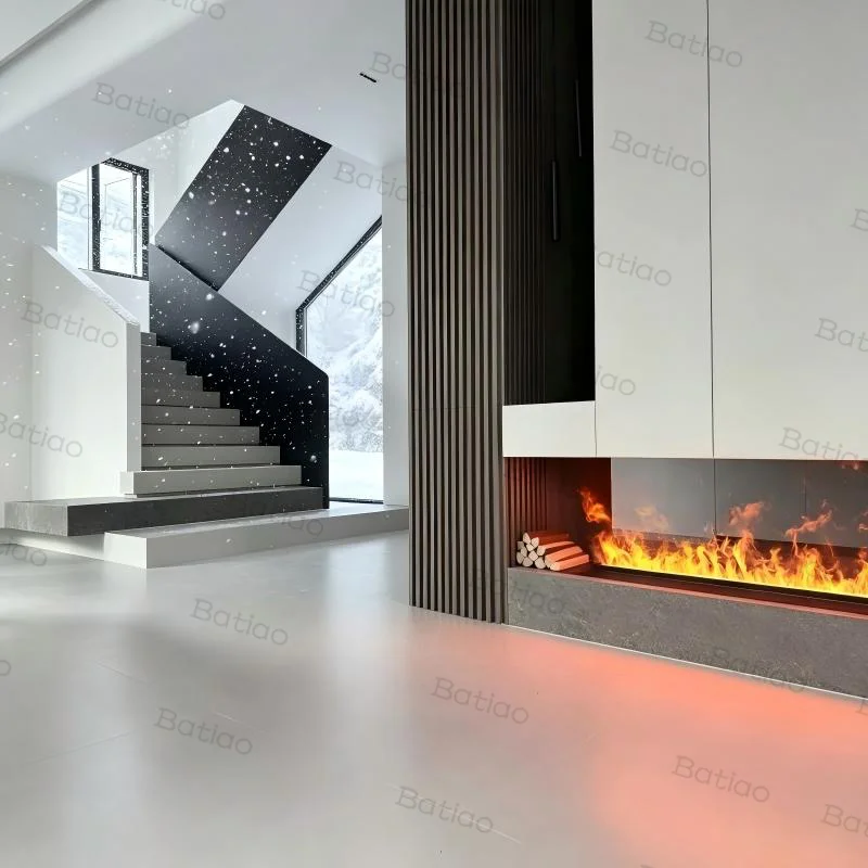 Flame Effect Humidifier Fireplace,Non-Heating Decorative Mist Maker Decorative Mist Fireplace with LED Light grade fireplace
