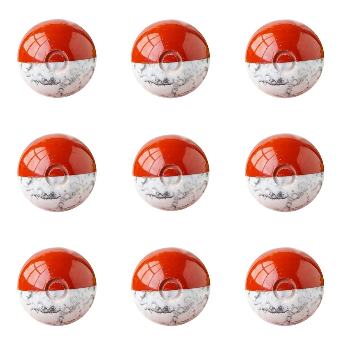 Natural Gemstone Pocket Ball 20MM for Boy Game  Howlite Red Jasper Genie Stone  Play Spheres  Decor