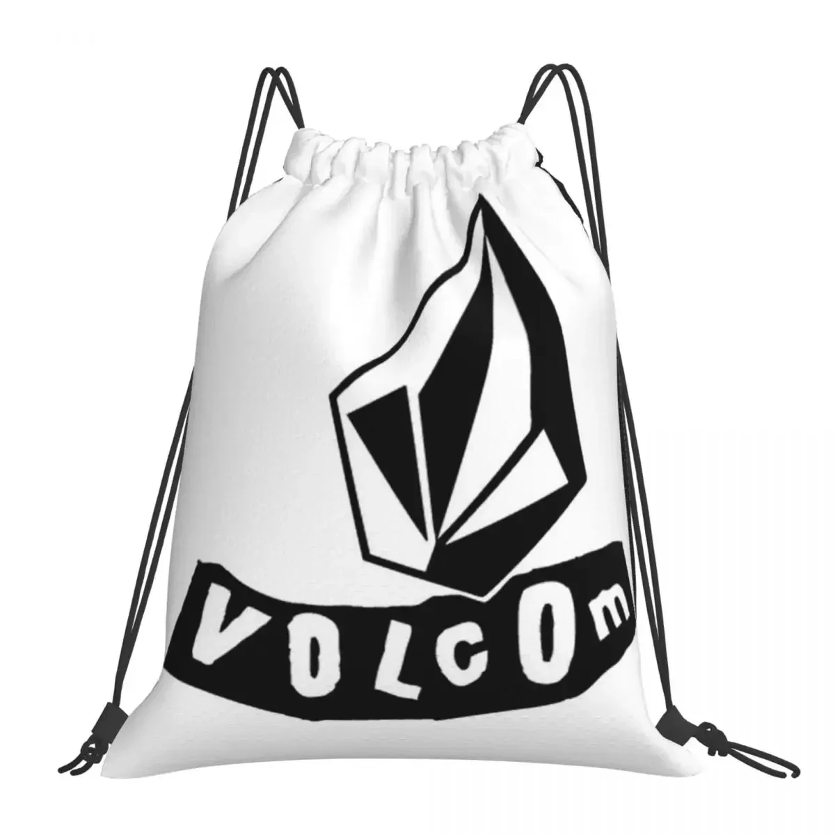 

Volcom Logo Backpacks Fashion Portable Drawstring Bags Drawstring Bundle Pocket Sports Bag BookBag For Man Woman School