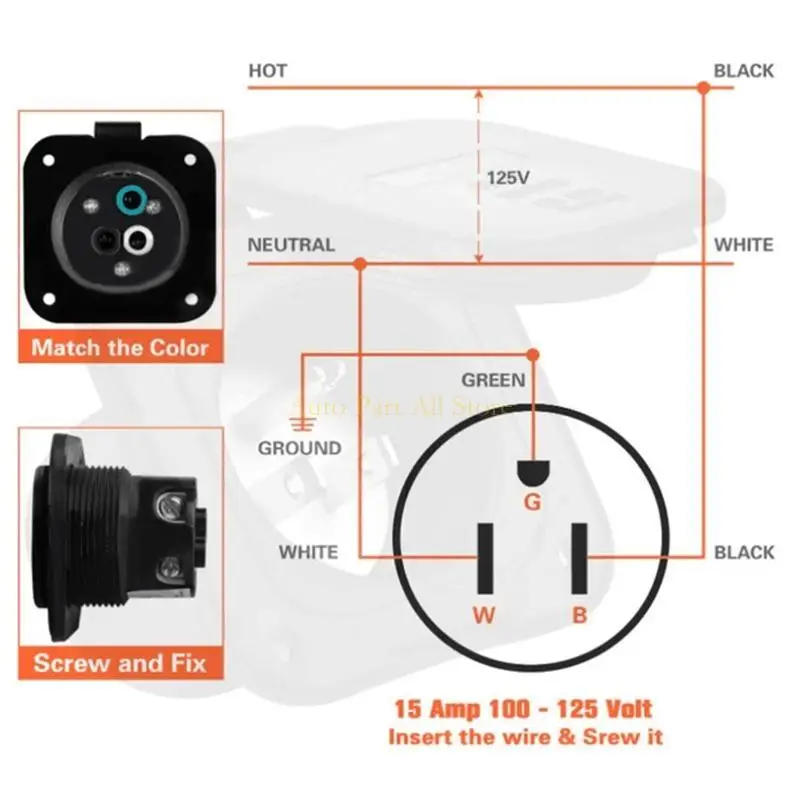 

J0MA 15 AMP 125V прицепа фланцевированная мощная заглушка для лодки RV Marine Inlet