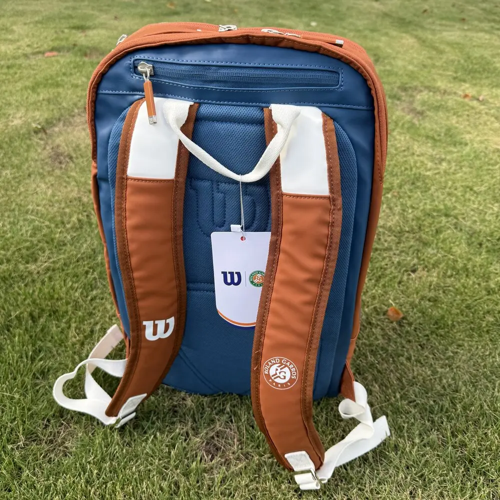 Wilson Tennis Racket Backpack French Open Super Tour Racket Bag Waterproof Large Capacity Tennis Bag With Compartments Women Men