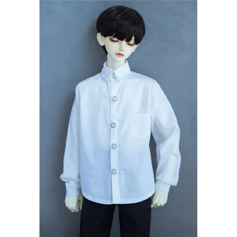 

BJD Doll Clothes T-shirt Boys Handsome Stand Collar Top White Black Classic Color All-match 1/3 SD13 SD17 Gift Doll Accessories
