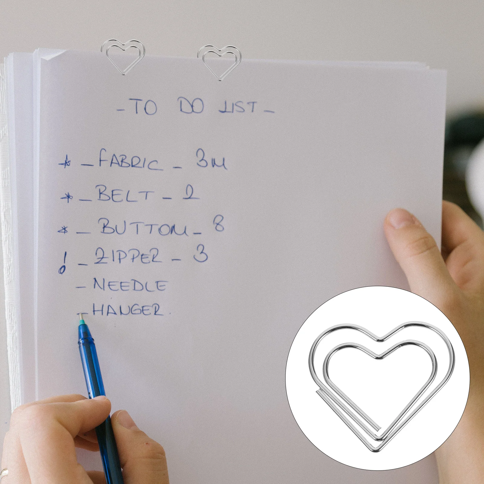 100 Pcs Paper Clip Heart Paperclips Novelty File Shaped Delicate Love Card Modeling