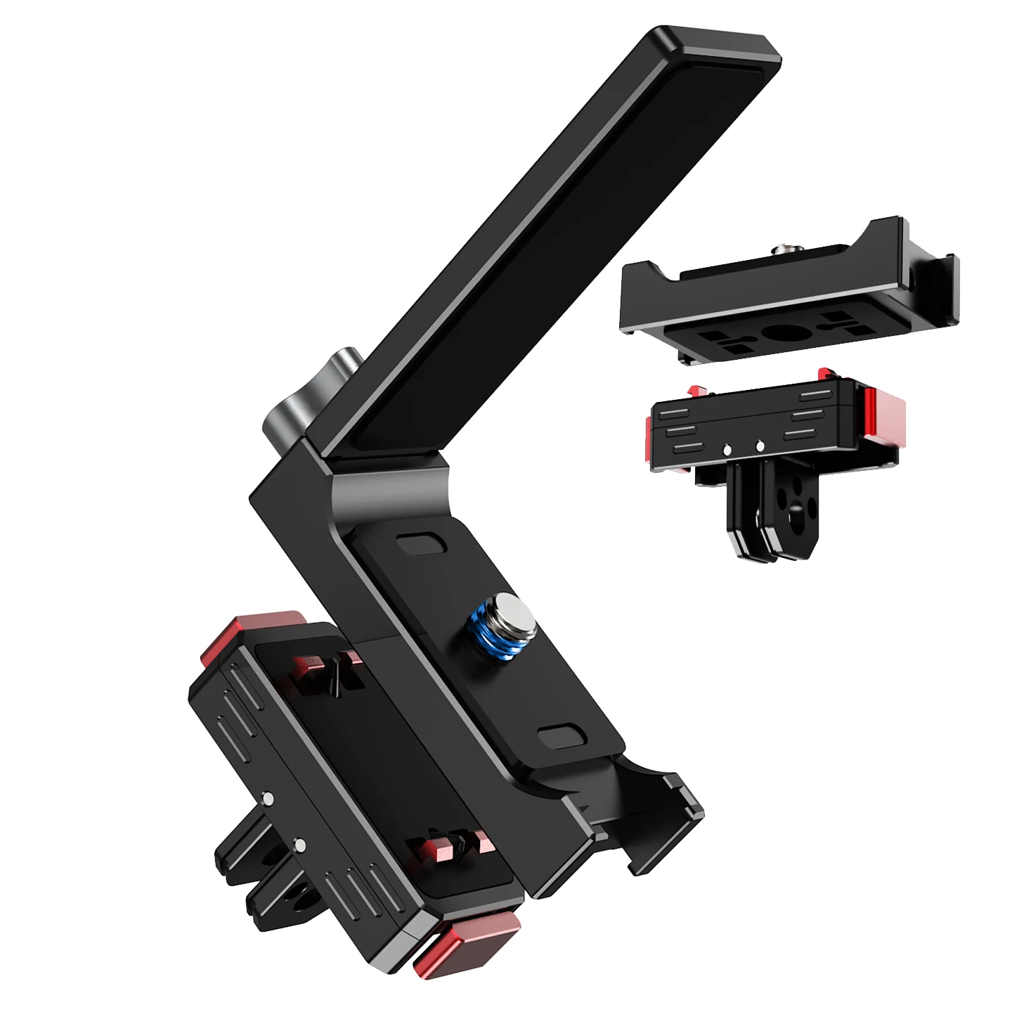 Magnetische Schnellwechselhalterung für Insta360 X6 X5 X4 X3, faltbarer L-förmiger horizontaler/vertikaler Stativhalter mit doppelter Cold-Shoe-Halterung