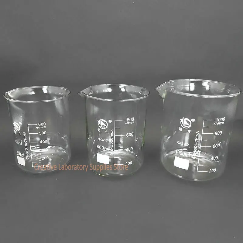 Different Sets Laboratory Borosilicate GLass beaker Scaled Measuring Cup Heat-resist Glass chemical container