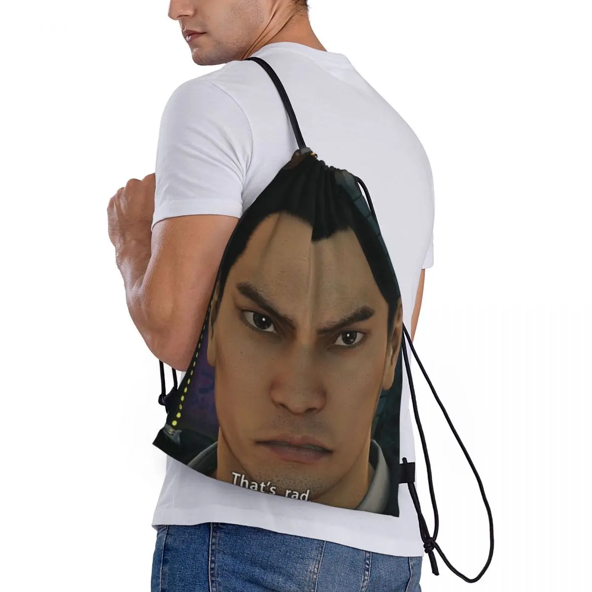 Custom Name Waterproof Outdoor Beach Swimming Sports Drawstring Backpack Yakuza Kiryu That's Rad Organizer Gym Storage Bag