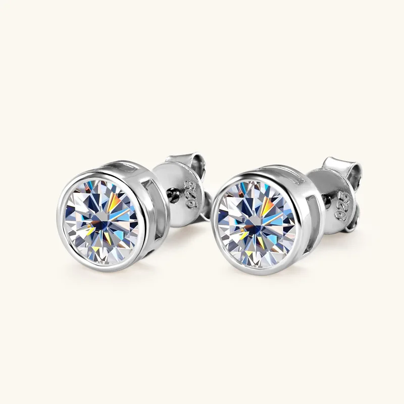 Ohrringe aus 925er-Sterlingsilber, 8 mm, rund, Zirkon, klassisch, für Damen, Hochzeitsschmuck, Verlobung, Mode, hochwertige Geschenke, Party