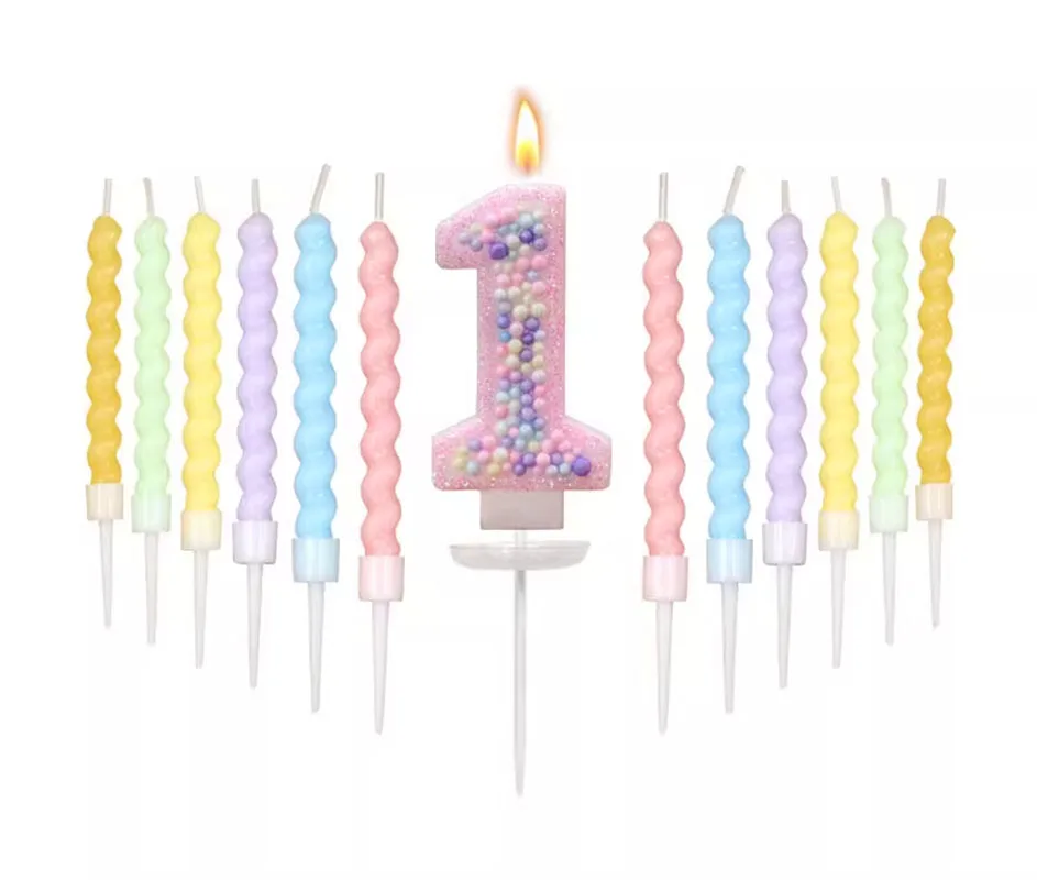 Macaron Pastel Ball Candles Set - Threaded Design Birthday Candles, Cute Party Decor for Celebrations