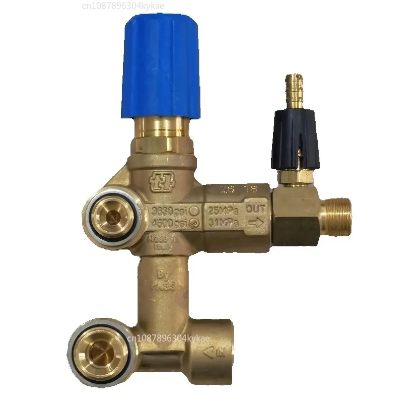 Brass Bypass Unloader Valve 30LPM 280Bar Pressure Regulator for Triplex Plunger Pump, Industrial Hydraulic Control Valve