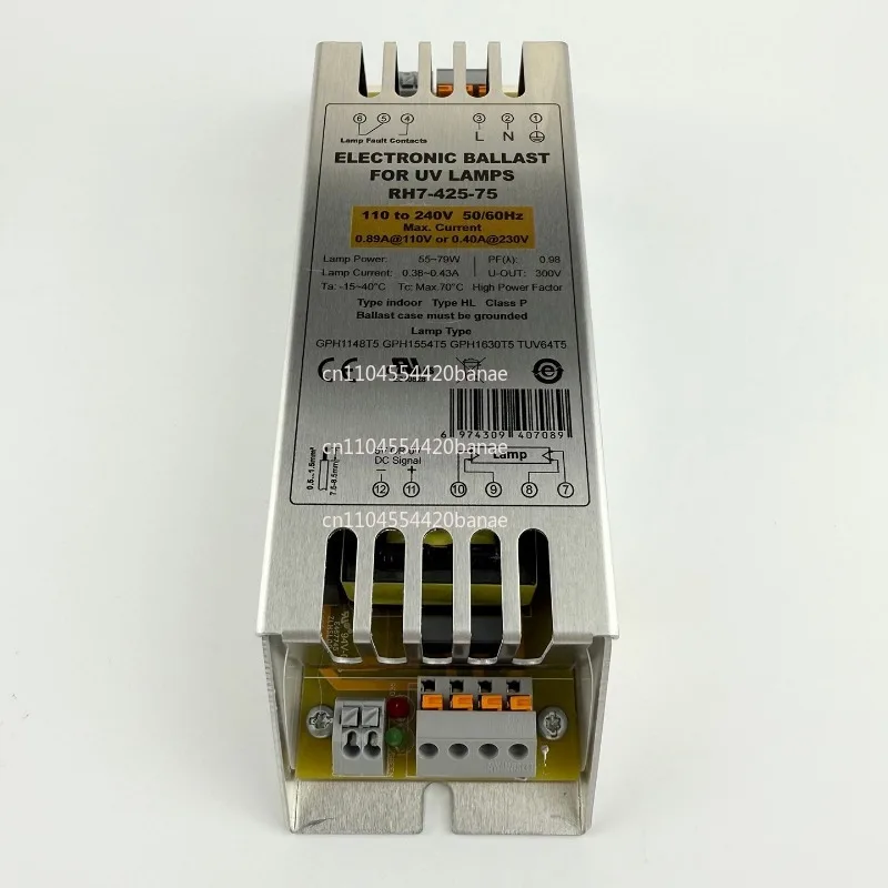 RH7-425-75 Electronic ballast UV lamp dedicated 55W-79W with relay