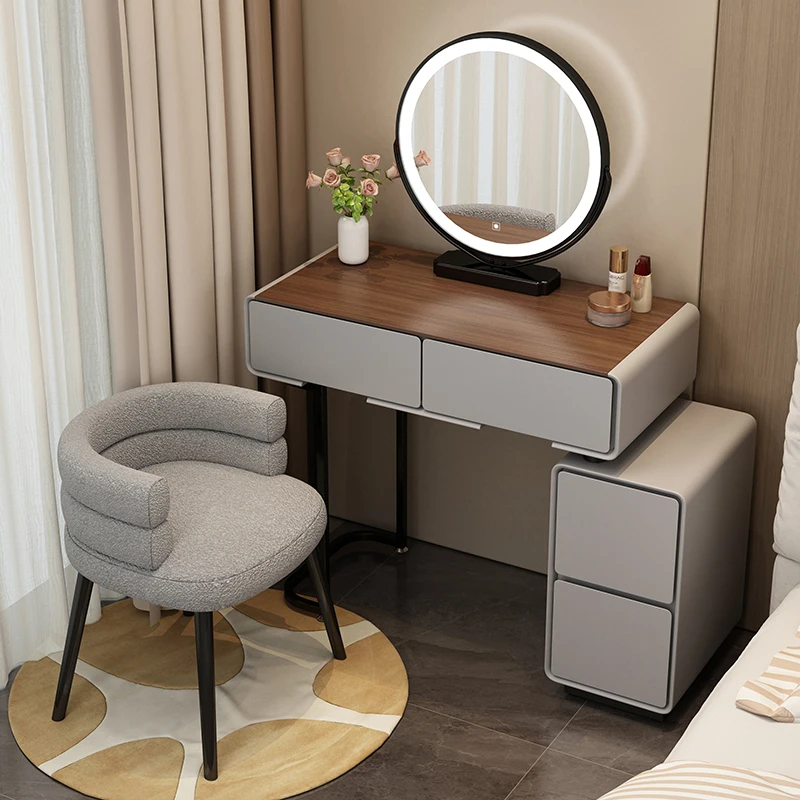 البني الأوروبي خلع الملابس الجدول تخزين الإضاءة الملابس مرآة خلع الملابس الحديثة أوروبا البريد ماكياج الأثاث غرفة نوم