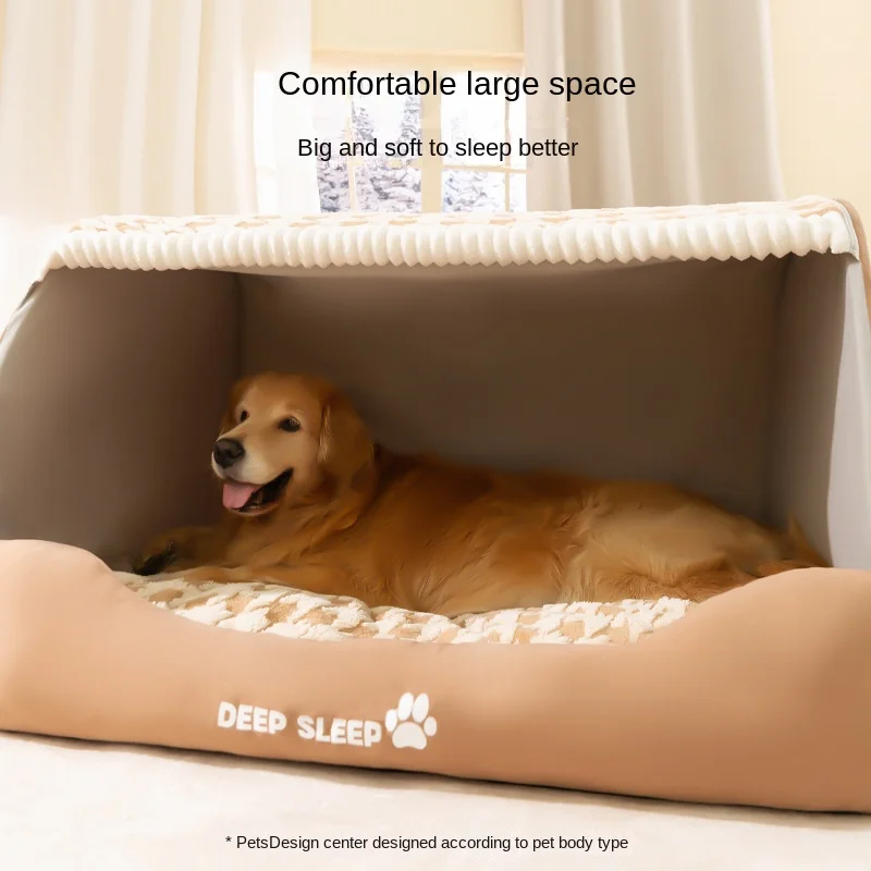 2024 New Kennel Warm in Winter Closed Removable and Washable Security Kennel Cat Bed Medium Large Dog Pet Supplies Puppy