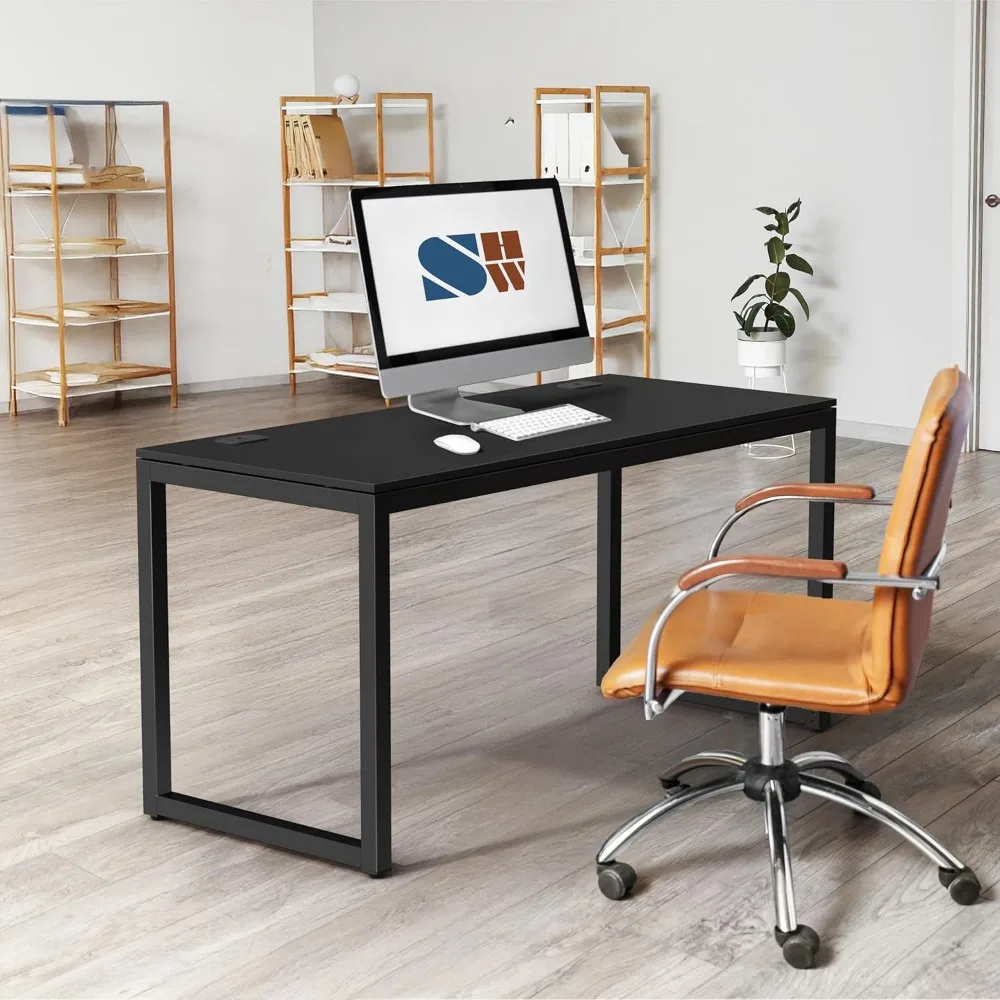55-Inch Durable Black Office Desk for Business Use
