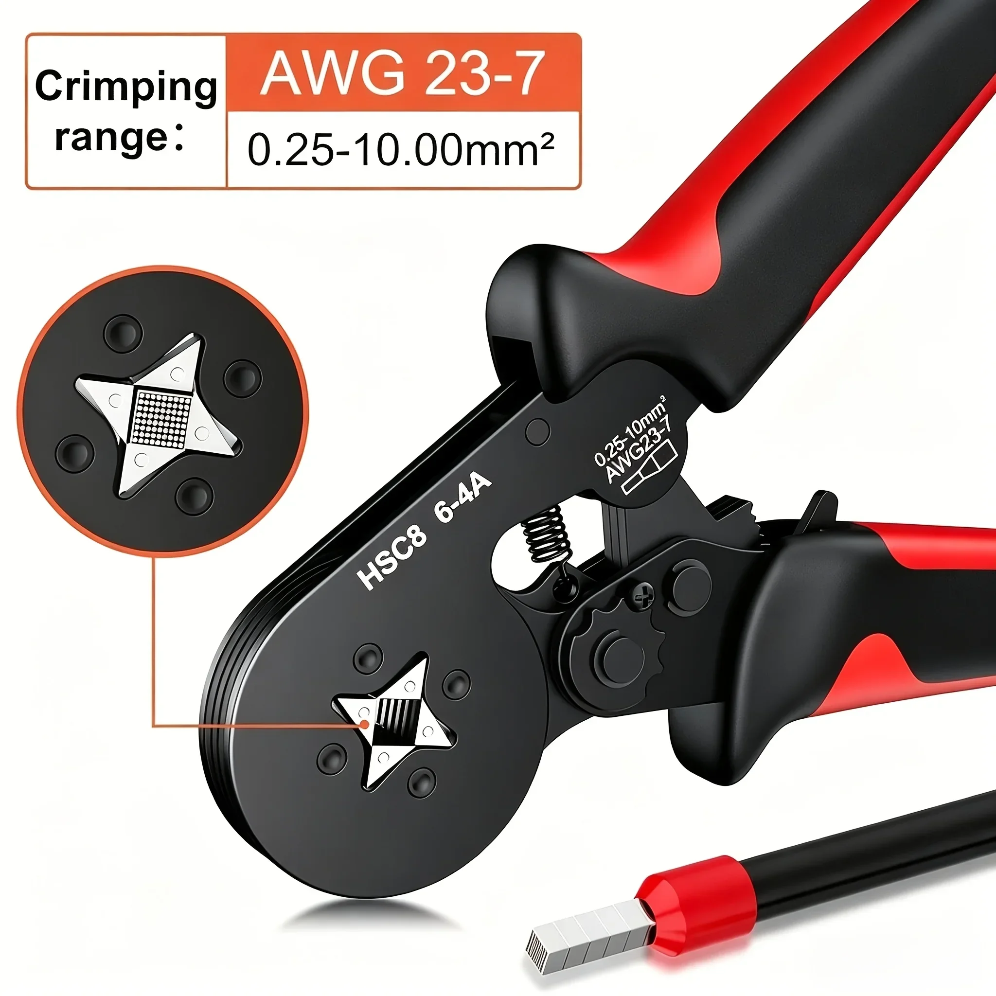 300-teiliges Ferrule-Crimper-Set, HSC8 6-4A Drahtcrimpwerkzeug mit 8 gängigen Größen VE-Anschlüssen 0,25-10mm – Detail 3