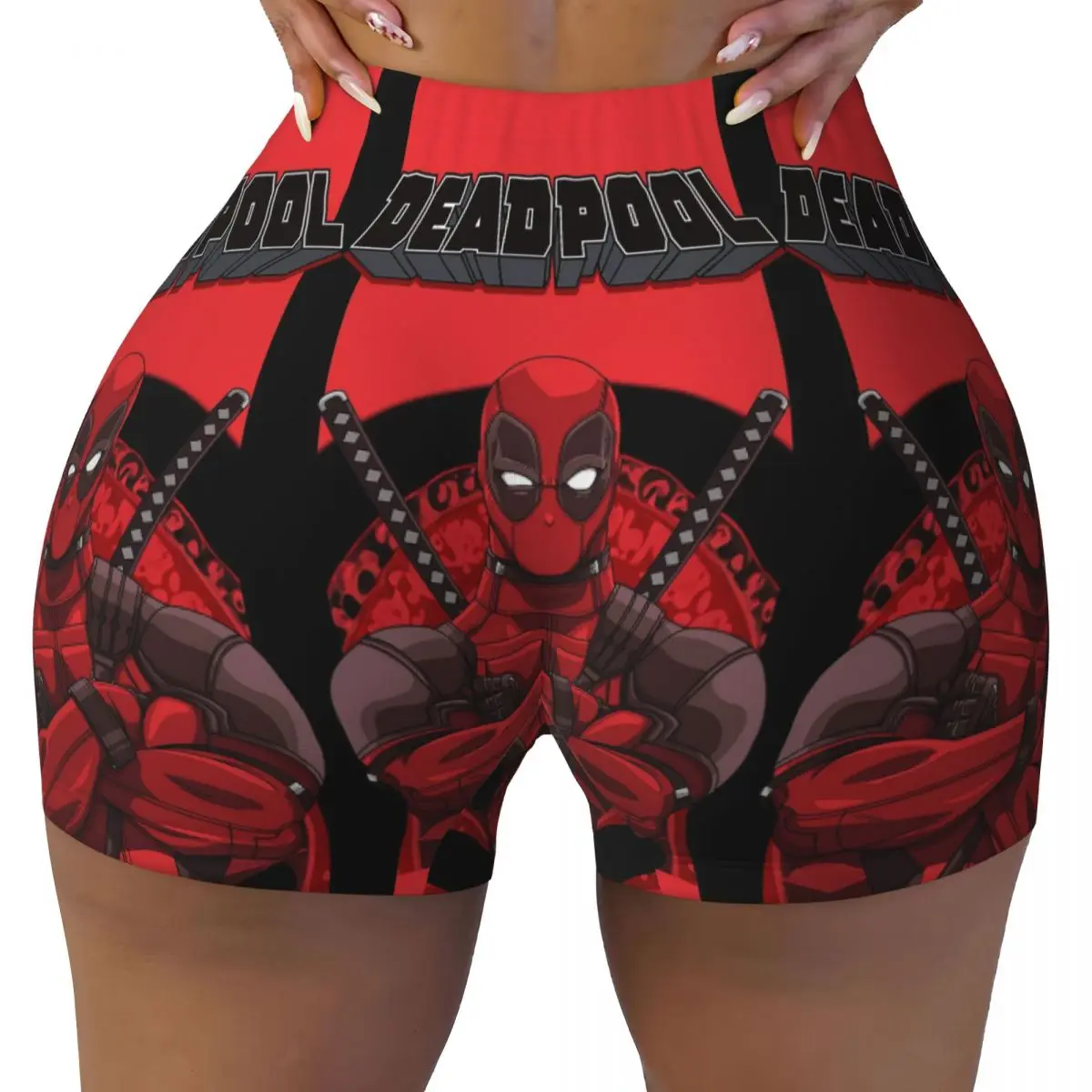 

Custom Women's Deadpool Manga Workout Yoga Shorts Gym Athletic Biker Running Shorts