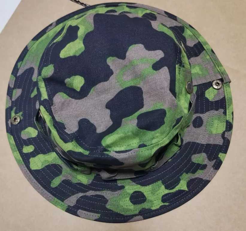 German Plane Tree Camouflage Boonie Hat Spring Autumn Green Brown Round Cap