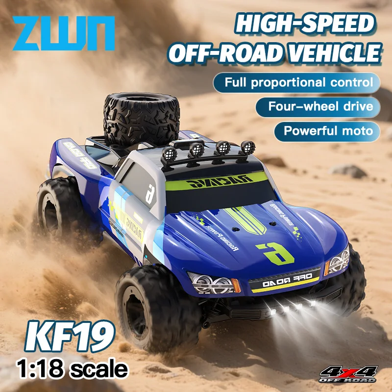 

ZWN 4WD 1:18 RC Off-Road Truck KF19 With LED lights 2.4G High-Speed Remote Control Cars for Child Outdoor Entertainment Toys