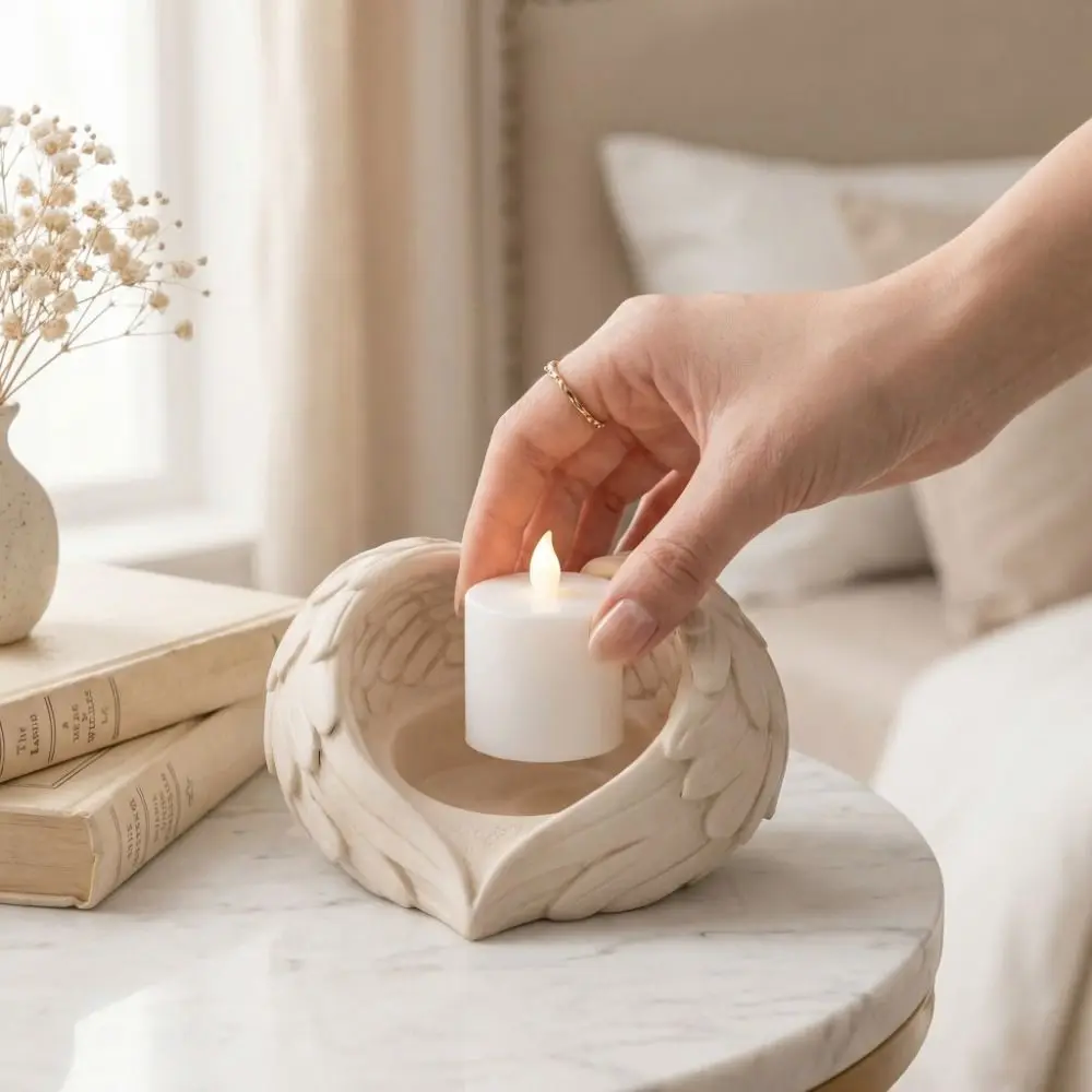 Plastic 3D Printed Wings Candle Holder Stable Decorative Wing Storage Box Candlestand Artistic Jewelry Display Plate