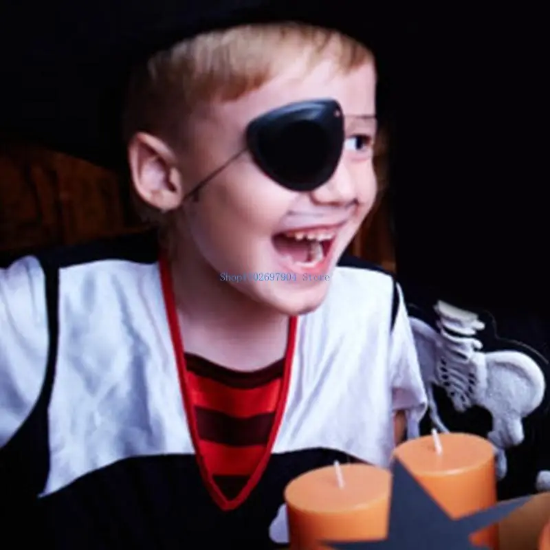 N7YF Frauen Männer Piraten verkleiden Accessoires mit Kopfschal Augenflecken Halskette Armband Ohrringe für Halloween