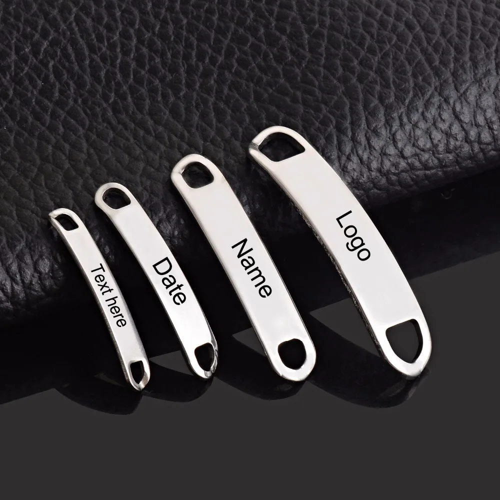 Stainless Steel Connectors For Jewelry Making Blank Bar Hand Stamping Tags Engraved DIY Bracelet Necklace 10pcs/pack