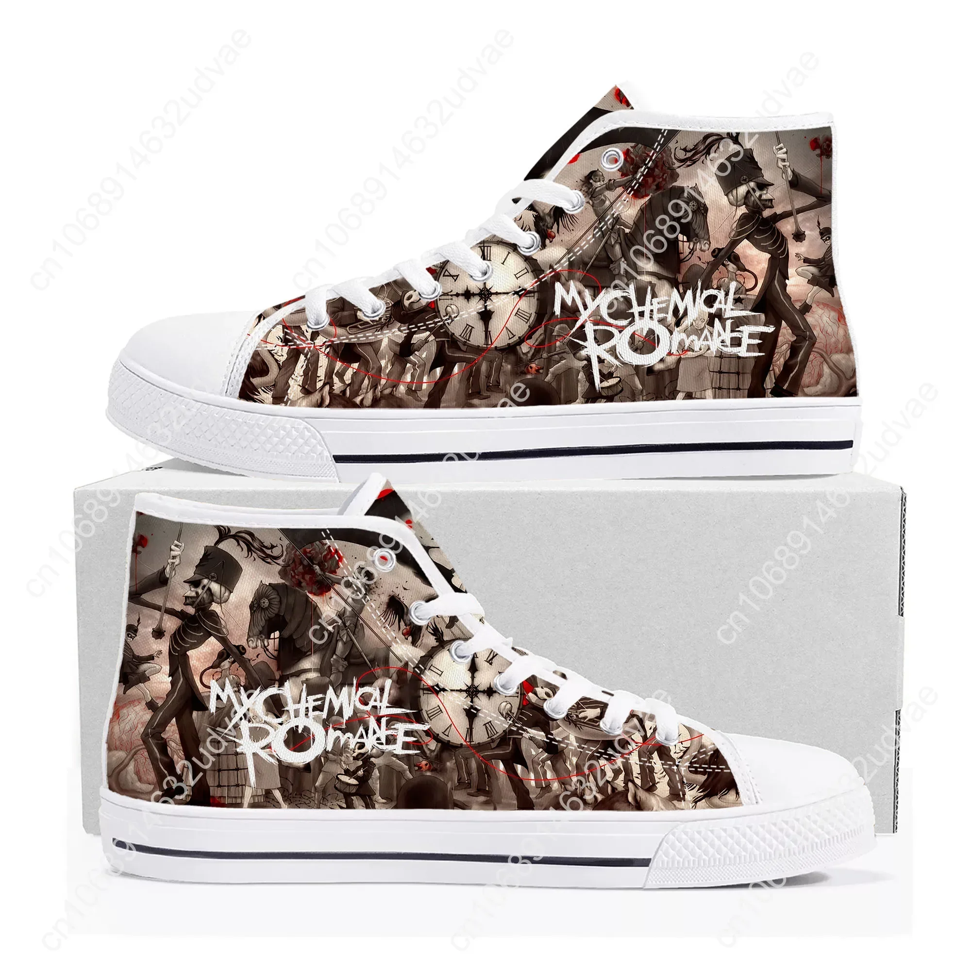 My Chemical Romance Rock Band High Top High Quality Sneakers Mens Womens Teenager Canvas Sneaker Casual Couple Shoes Custom Shoe