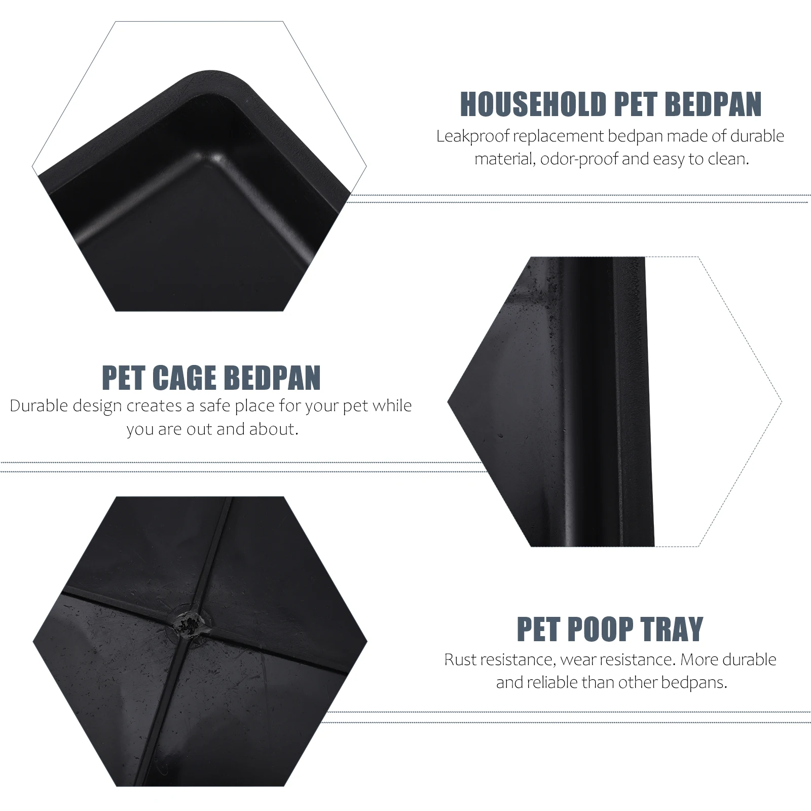 

2pcs Leakproof Replacement Bedpan Durable Odor Resistant Pet Cage Potty Tray Easy Clean Pet Supplies Household Animal Bedpan Cat