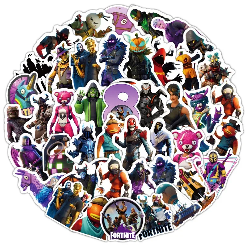 Fortnites Graffiti Adesivi Gioco di cartoni animati Fortezza Notte Figure Adesivi di cancelleria Carino per chitarra Skateboard Ragazzi Ragazze Regalo