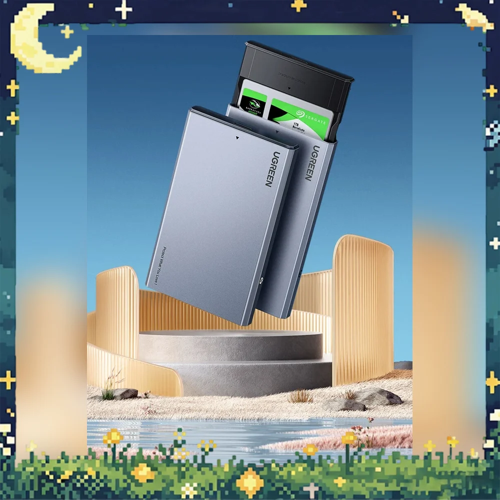 UGREEN 90617 CM587 Aluminum 2.5 Inch SATA HDD Enclosure USB 3.0 5Gbps External SSD Hard Drive Case