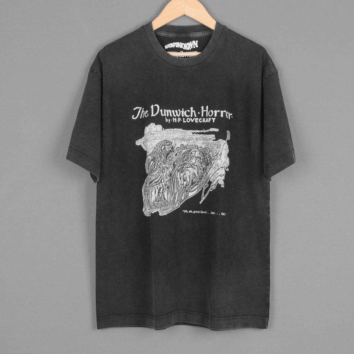 Camiseta The Dunwich Horror Cthulhu H. P. Lovecraft, camisa holgada de algodón de estilo lavado para hombre, ropa informal de manga larga y corta