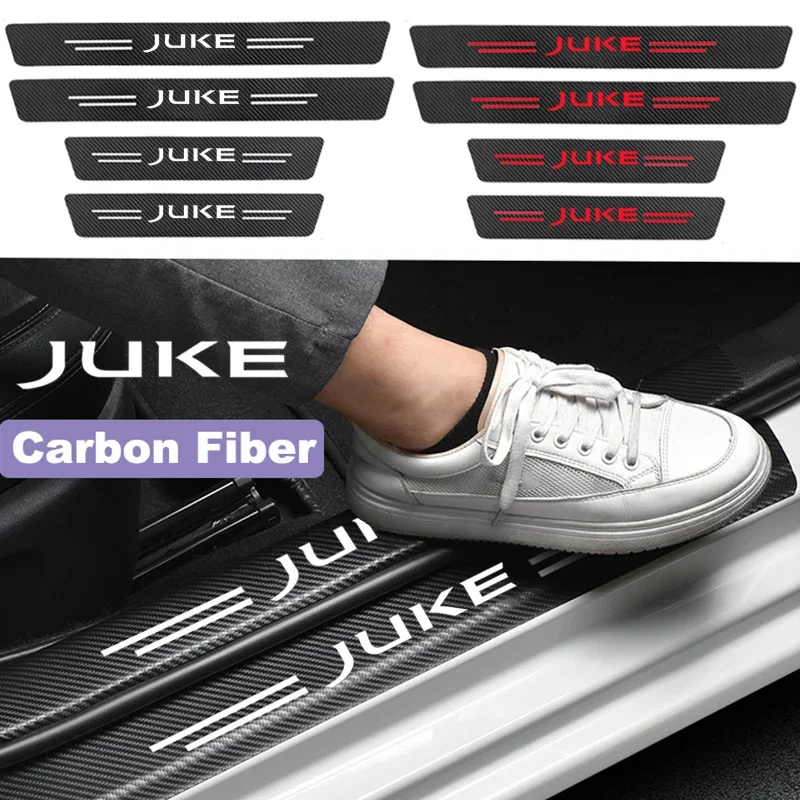 

Наклейка из углеродного волокна для автомобиля, защитная пленка для дверей и порогов багажника, защитная полоса для дверного порога Juke, лента от царапин для Nissan