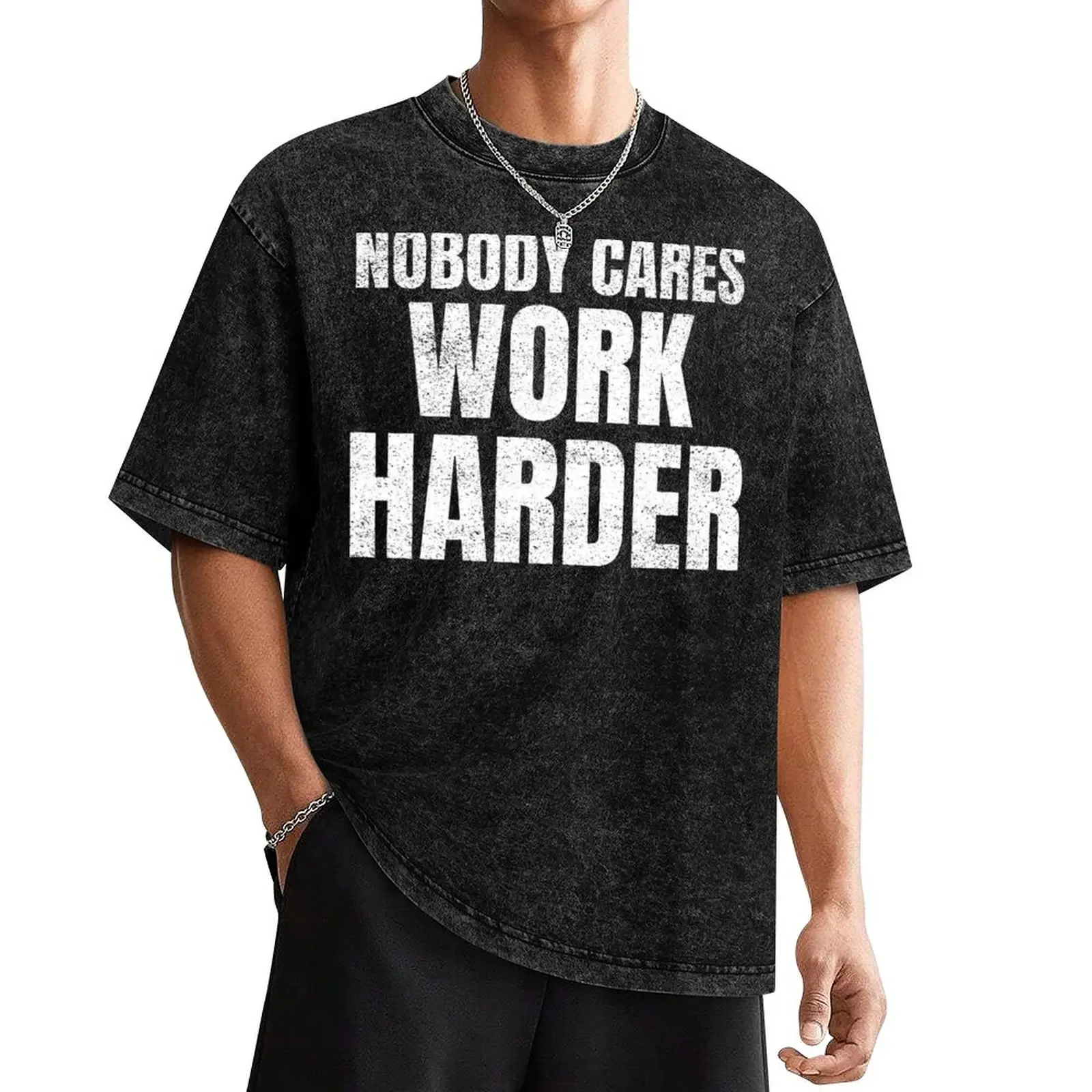 

Nobody Cares Work Harder T-Shirt tops custom shirt designer shirts blue archive t shirts for men